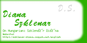 diana szklenar business card